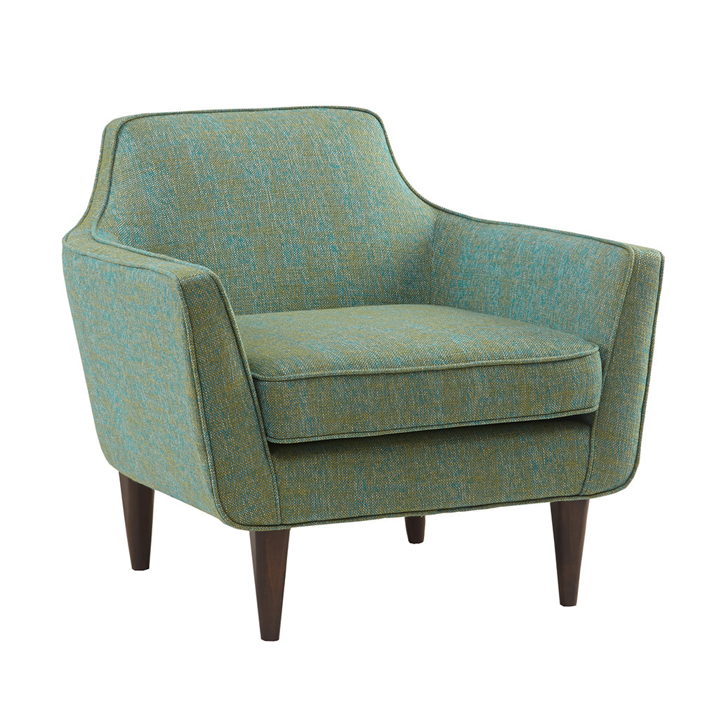 Mid Century Accent Chair Green Solid Wood