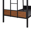 Twin Over Twin Bunk Bed Modern Style Steel Frame Bunk Bed With Safety Rail, Built In Ladder For Bedroom, Dorm, Boys, Girls, Adults Old Sku:Mf190839Aad Twin Brown Metal
