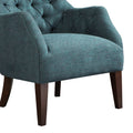 Hannah Button Tufted Wing Chair Dark Green Solid Wood
