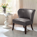 Armless Accent Chair Grey Polyester