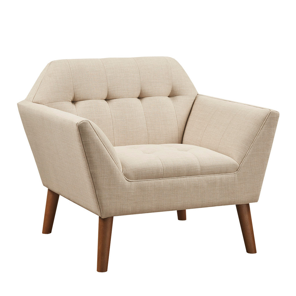Lounge Chair Beige Polyester