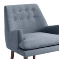 Mid Century Accent Chair Blue Polyester