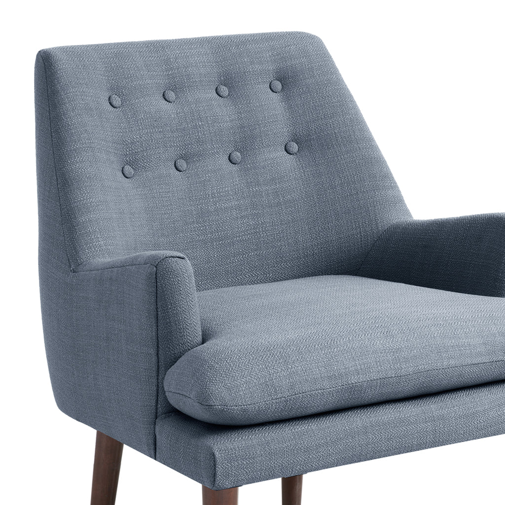 Mid Century Accent Chair Blue Polyester