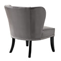 Armless Accent Chair Grey Polyester