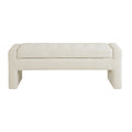 Soft Close Storage Bench Cream Polyester