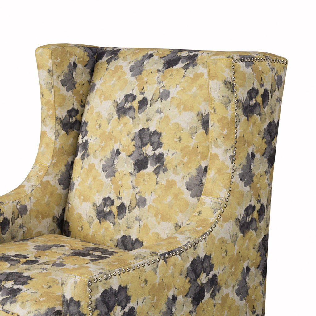 Barton Wing Chair Multicolor Solid Wood