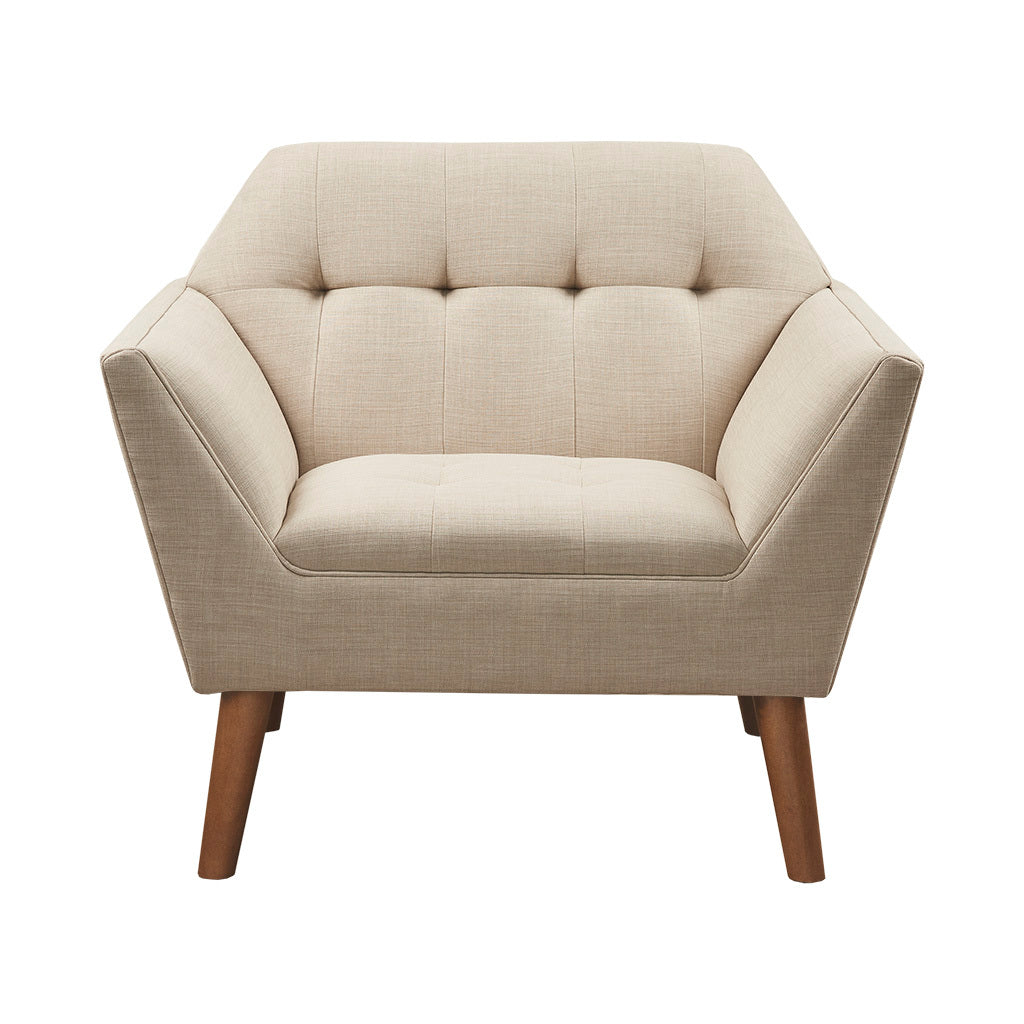 Lounge Chair Beige Polyester