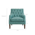 Button Tufted Accent Chair Teal Polyester