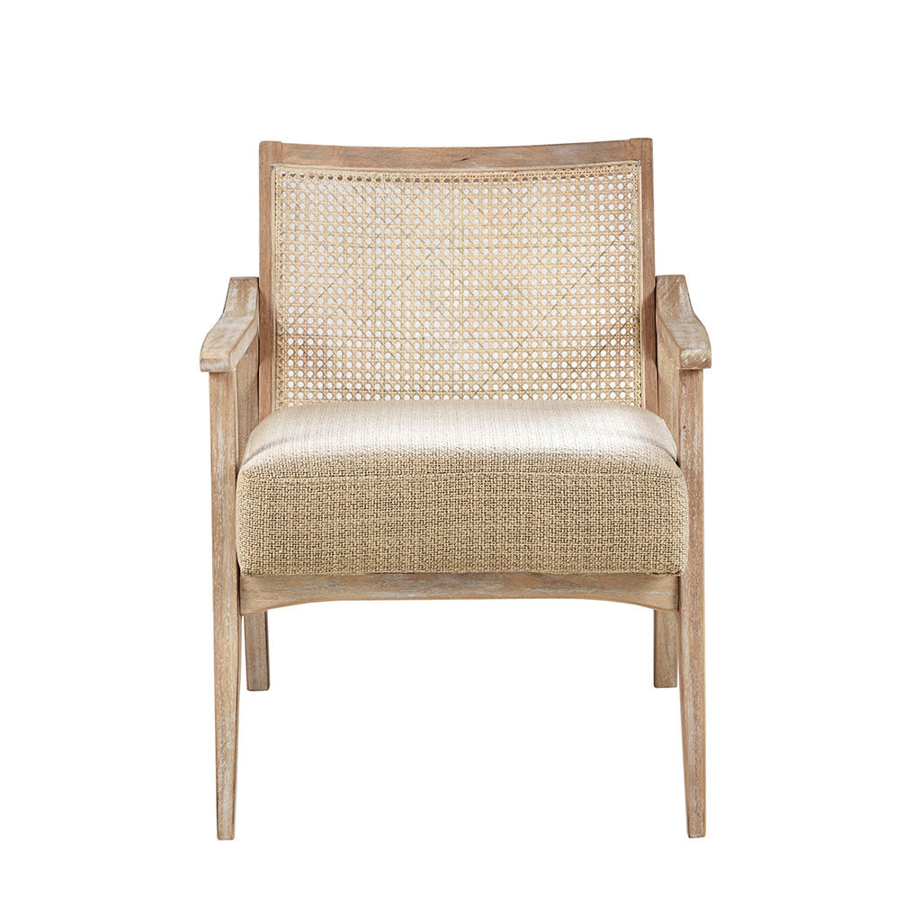 Accent Chair Light Brown Polyester