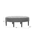 Surfboard Tufted Ottoman Blue Polyester