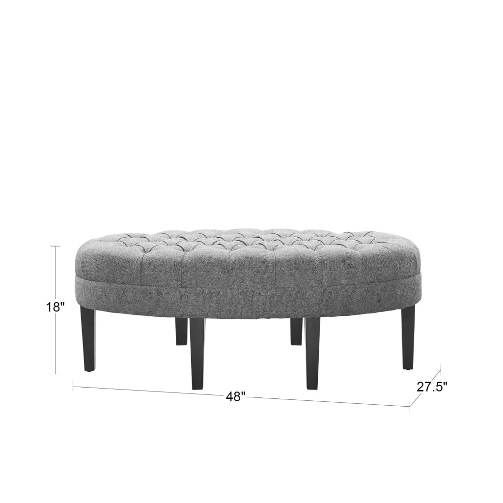 Surfboard Tufted Ottoman Blue Polyester