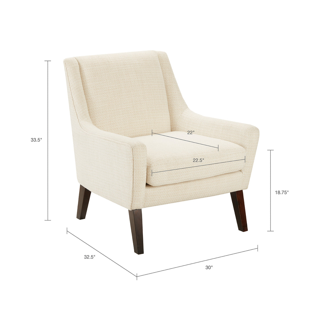 Accent Chair Cream Morrocco Polyester