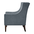 Addy Wing Chair Blue Solid Wood