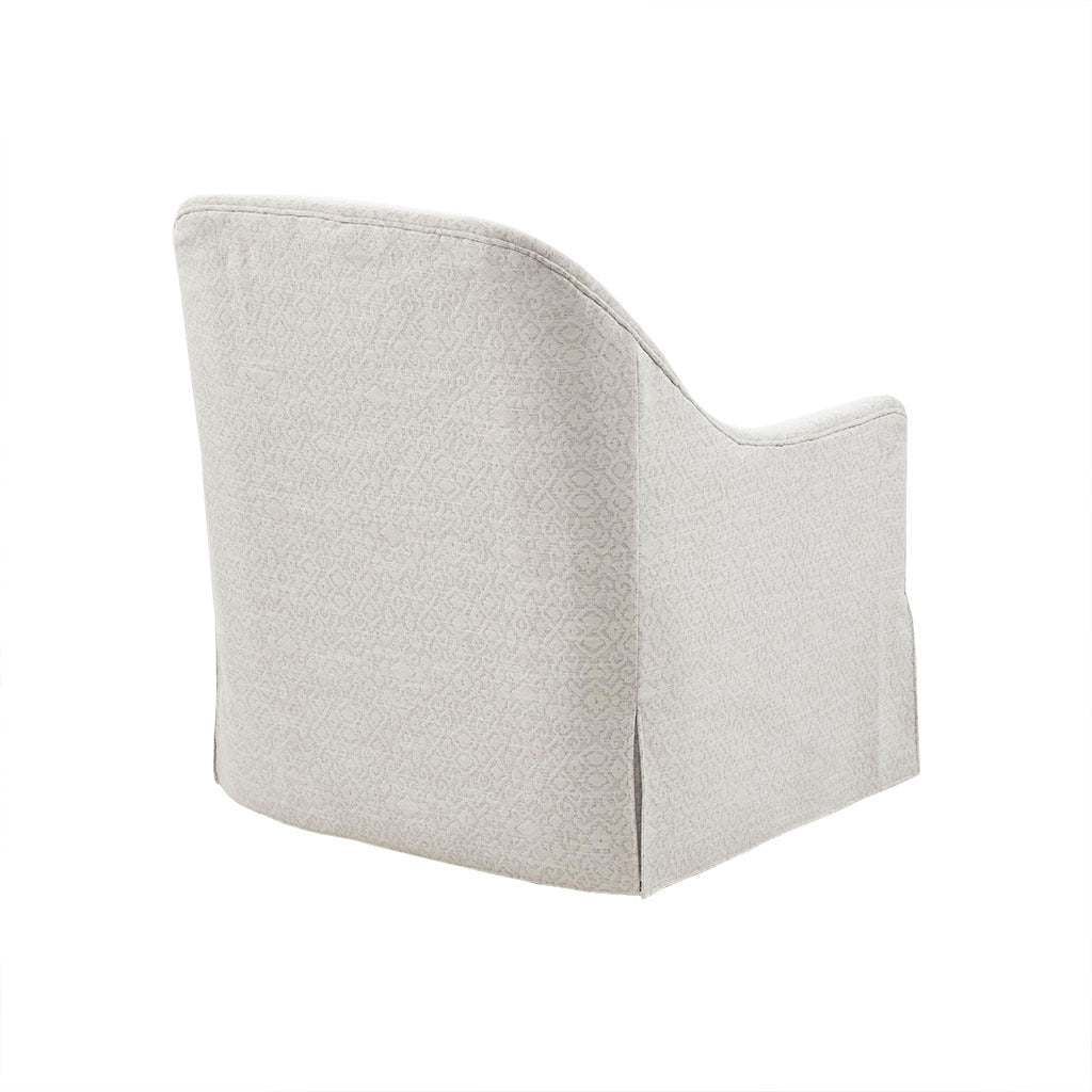 Theo Swivel Glider Chair Ivory Solid Wood