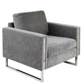 Accent Chair Grey Polyester