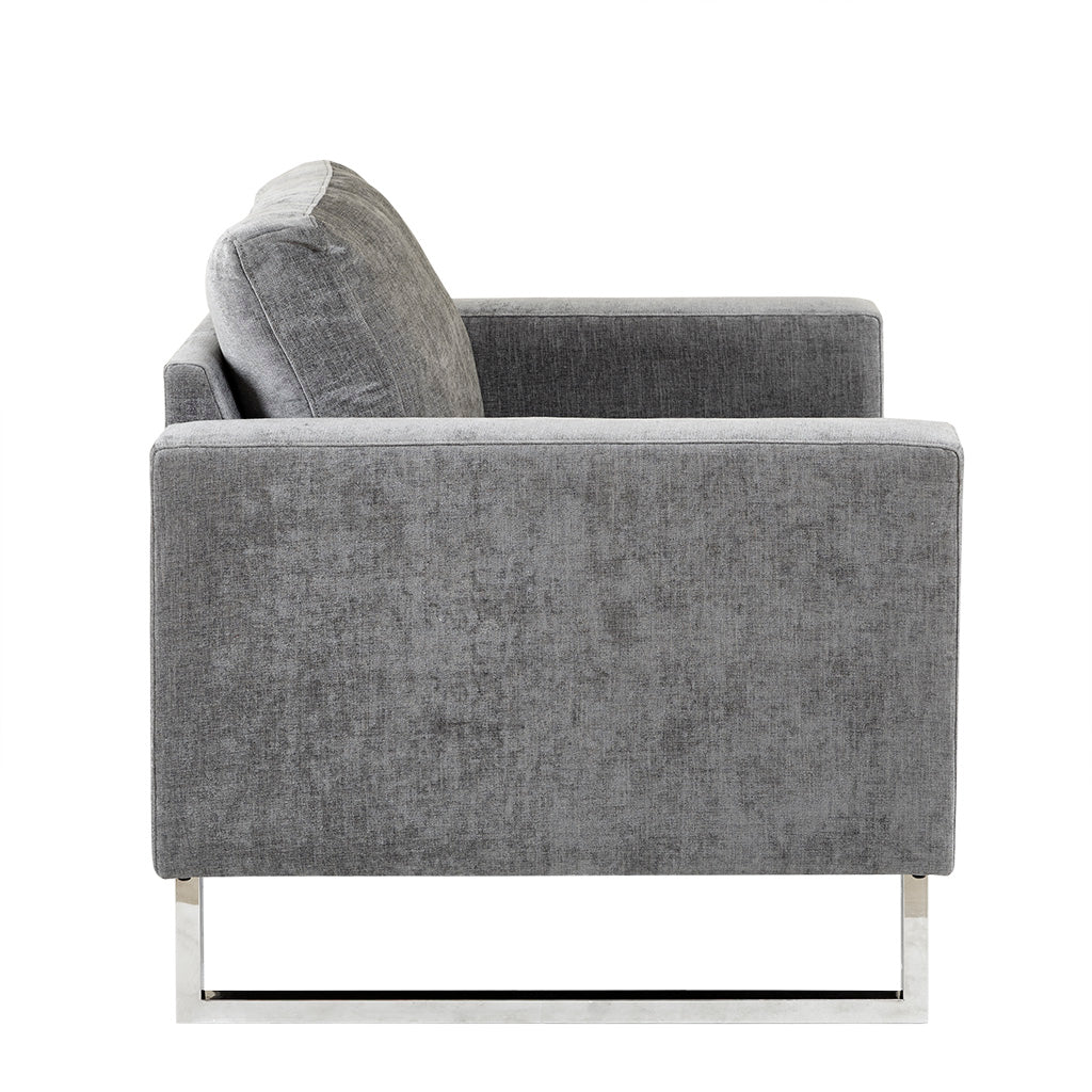 Accent Chair Grey Polyester