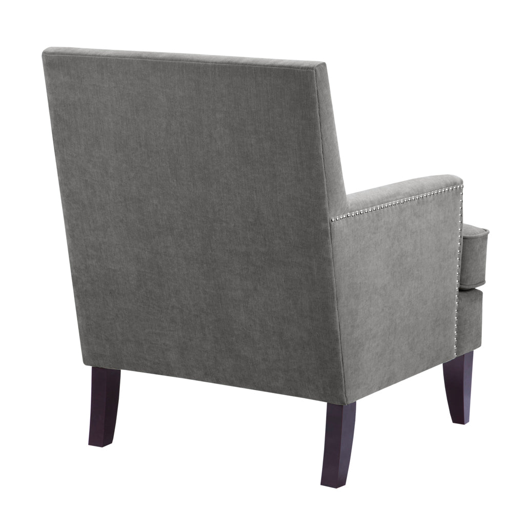 Track Arm Club Chair Grey Polyester