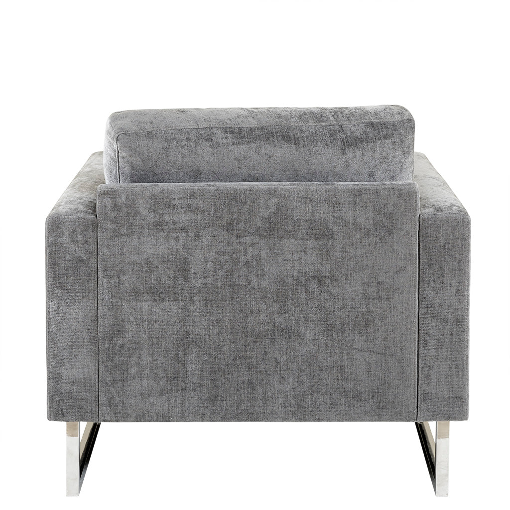 Accent Chair Grey Polyester