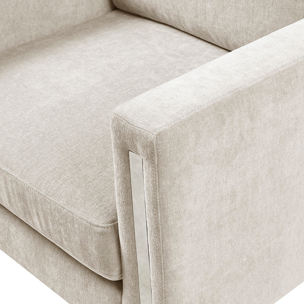 Accent Chair Ivory Polyester