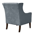 Addy Wing Chair Blue Solid Wood