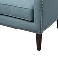 Barton Wing Chair Teal Solid Wood