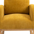 Coolmore Rocking Chair, Modern Glider Chair, Recliner Armchair With Wood Legs And Side Pocket, Nursery Rocking Accent Chair With High Back For Living Room Bedroom Mustard Yellow Linen Mustard Yellow Foam Solid Wood