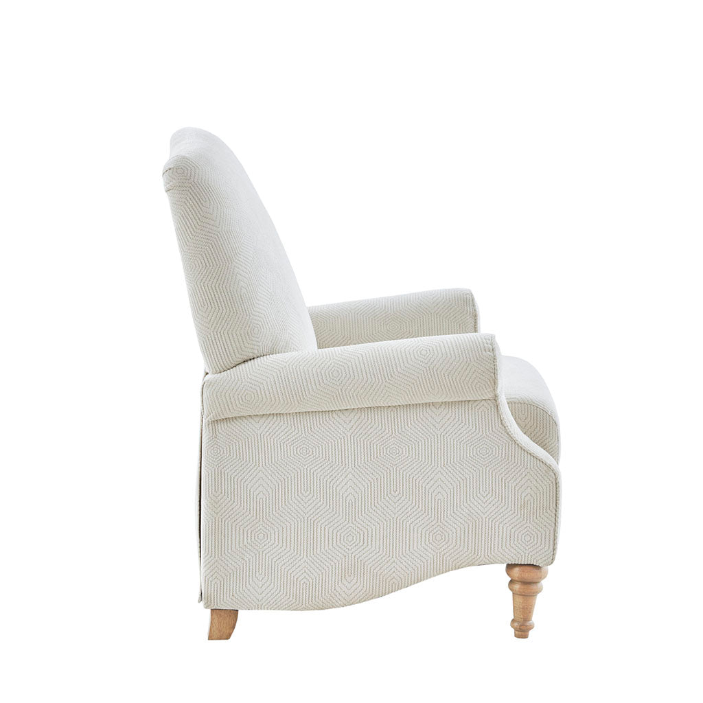 Push Back Recliner Ivory Polyester
