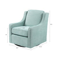 Harris Swivel Chair Blue Solid Wood