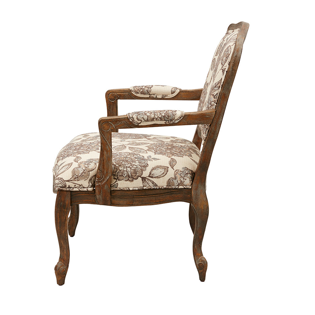 Camel Back Exposed Wood Chair Multi Polyester