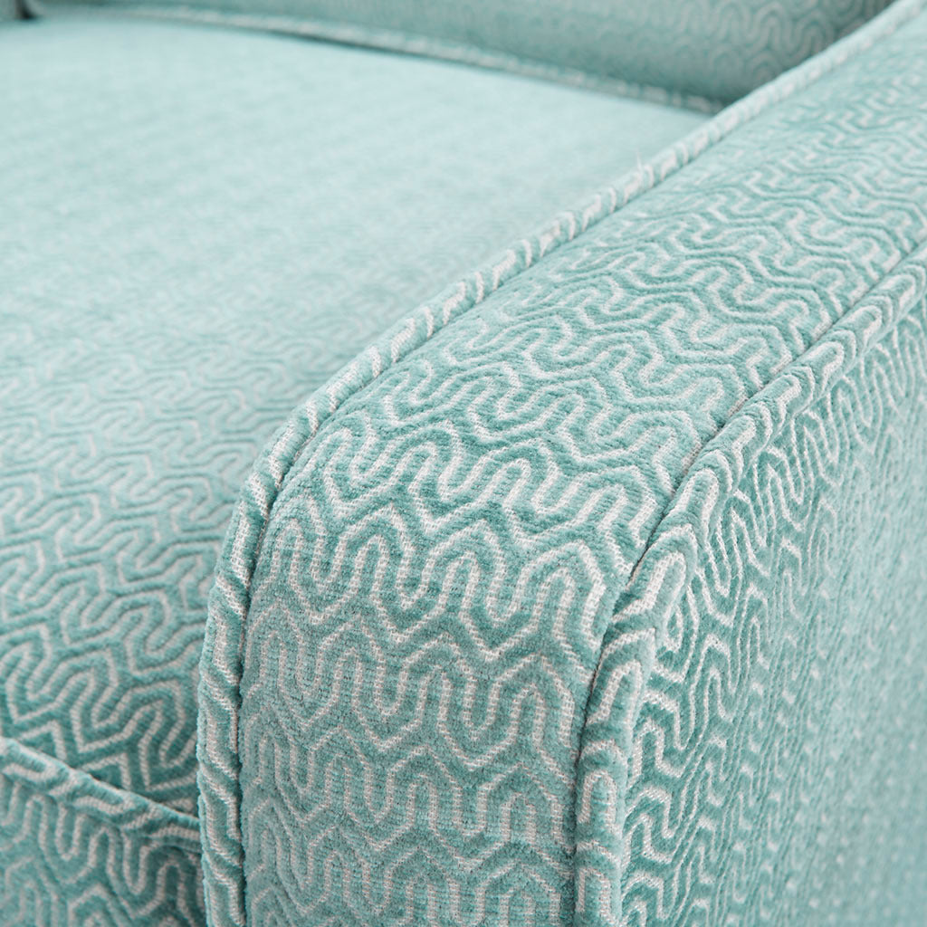 Harris Swivel Chair Blue Solid Wood