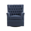 Mathis Swivel Glider Chair Blue Solid Wood