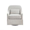 Theo Swivel Glider Chair Ivory Solid Wood