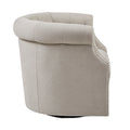 Owen Swivel Chair Beige Solid Wood