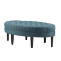 Surfboard Tufted Ottoman Blue Polyester
