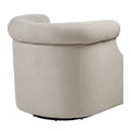 Owen Swivel Chair Beige Solid Wood
