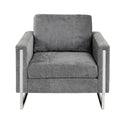 Accent Chair Grey Polyester