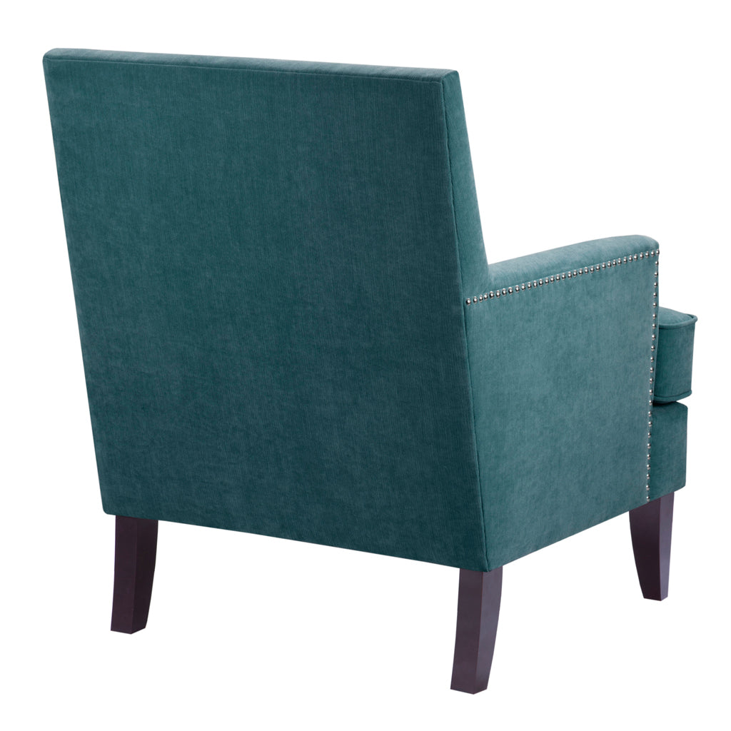 Track Arm Club Chair Blue Polyester