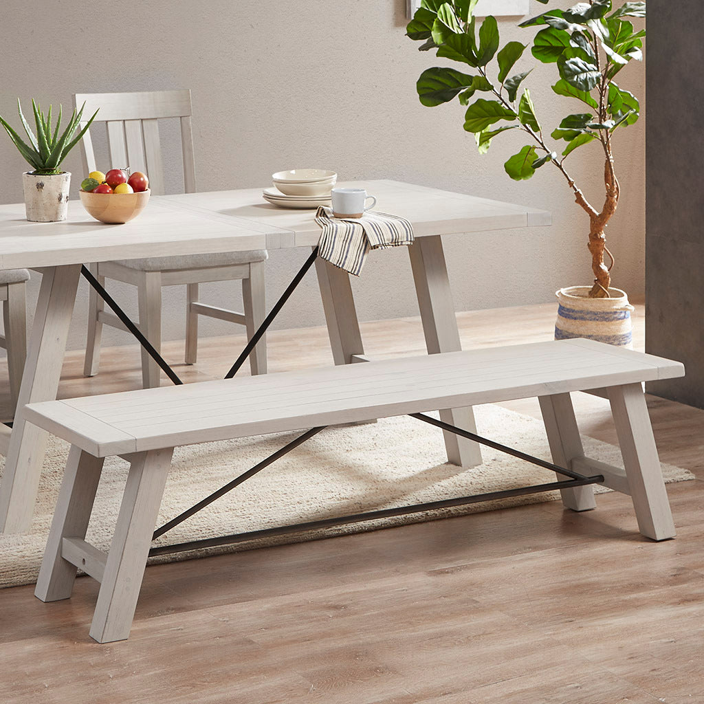 Dining Bench Reclaimed White Wood