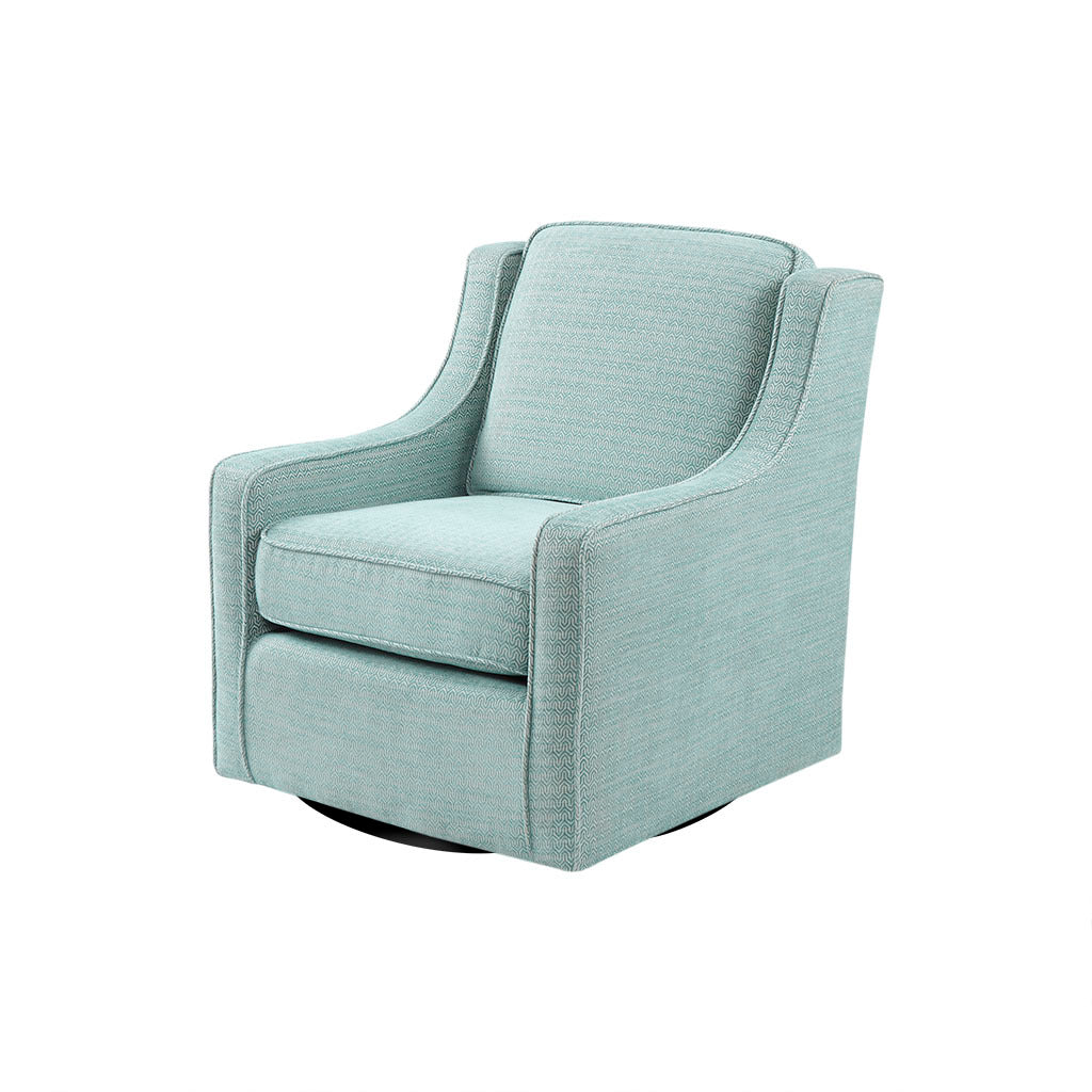 Harris Swivel Chair Blue Solid Wood