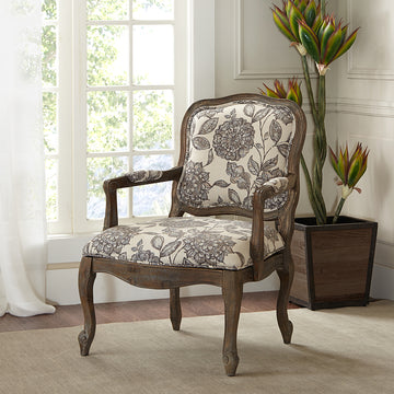 Camel Back Exposed Wood Chair Multi Polyester