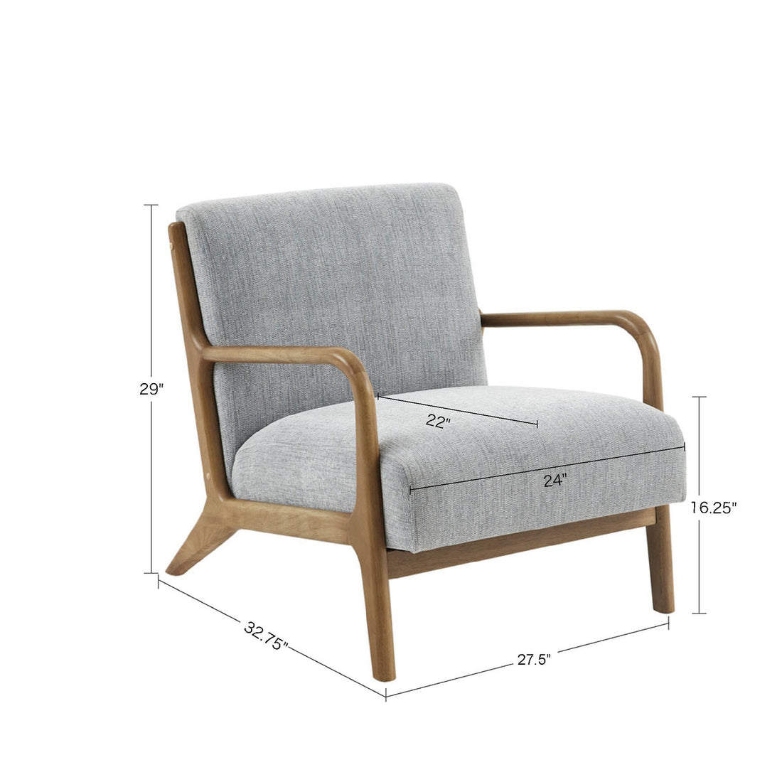 Lounge Chair Grey Polyester