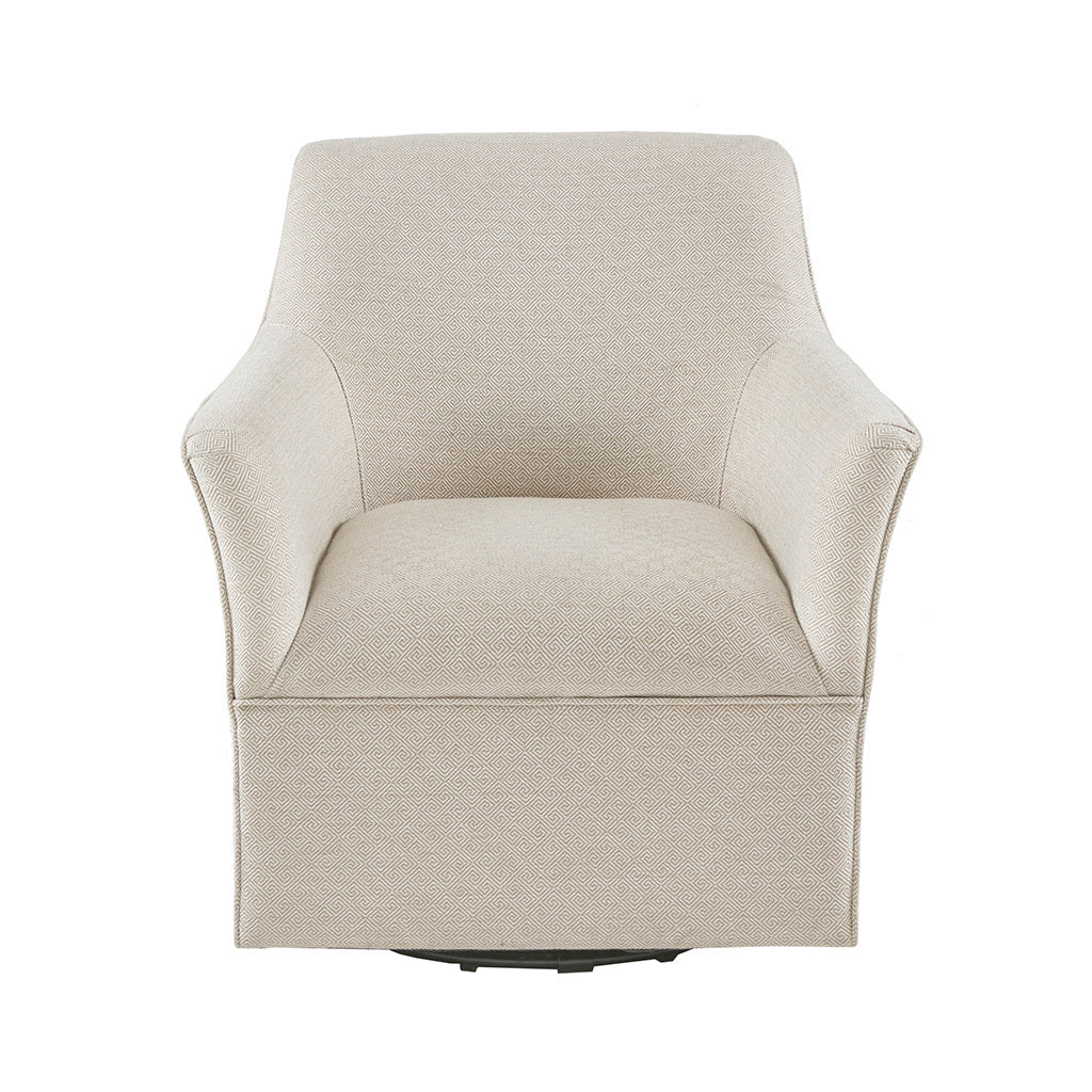 Augustine Swivel Glider Chair Cream Solid Wood