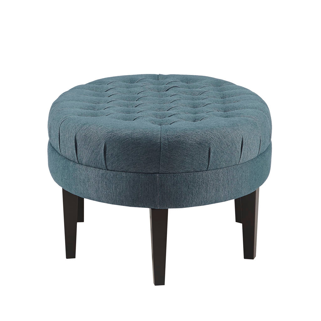 Surfboard Tufted Ottoman Blue Polyester