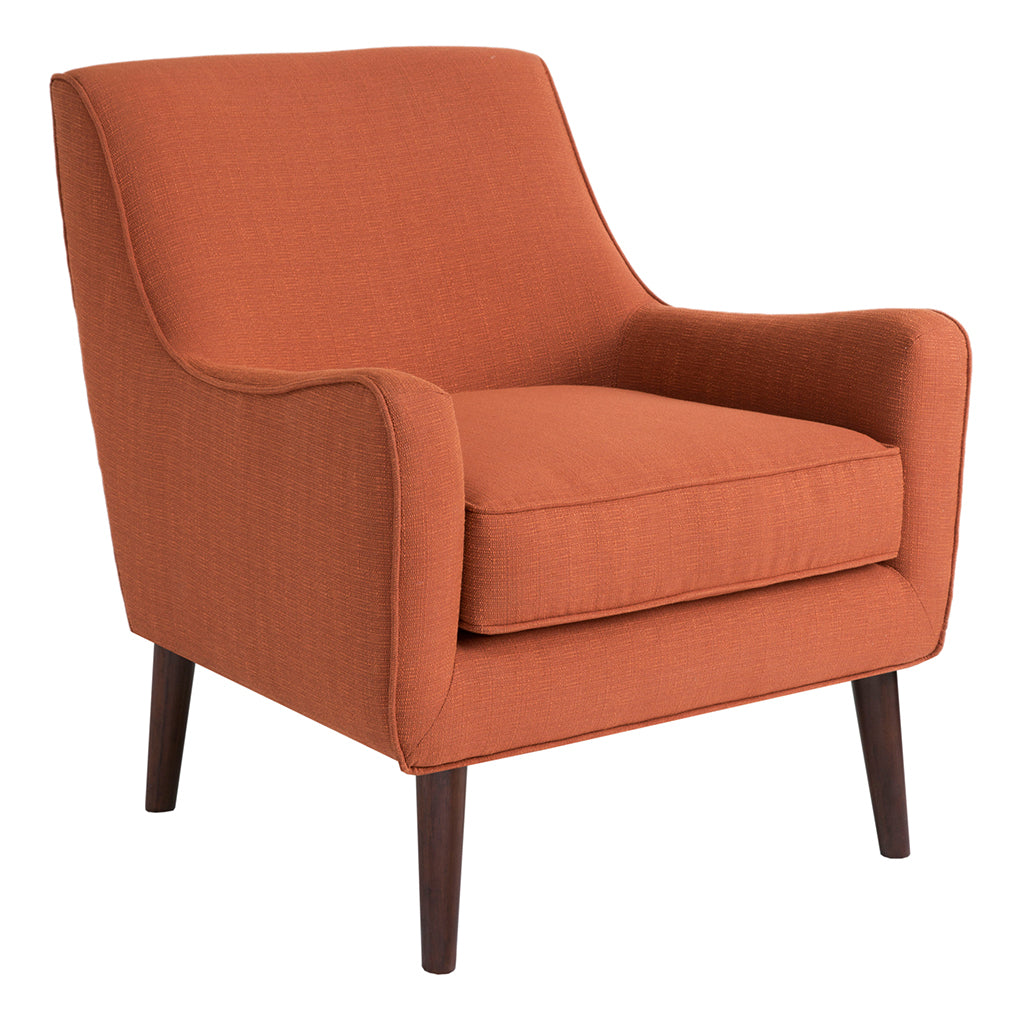 Mid Century Accent Chair Burnt Orange Polyester