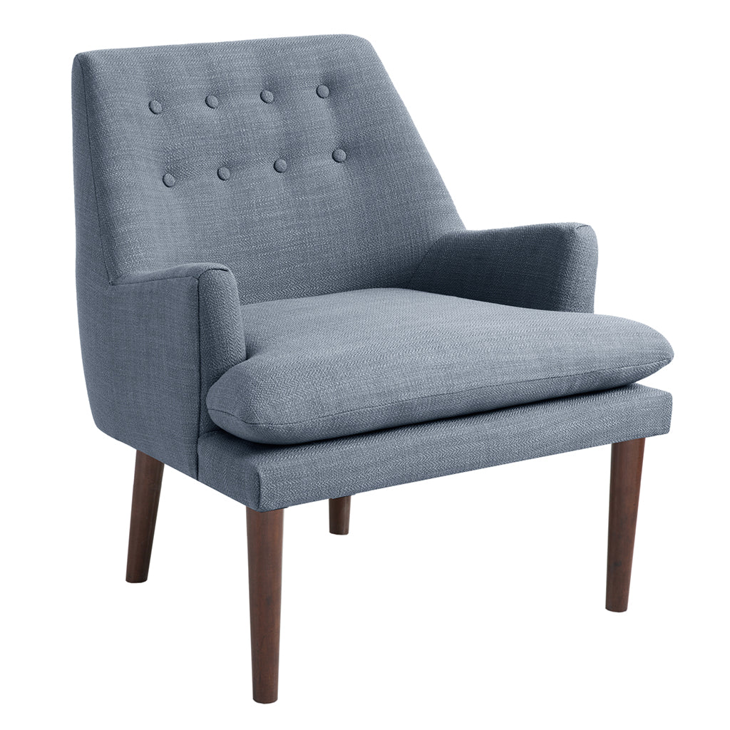 Mid Century Accent Chair Blue Polyester