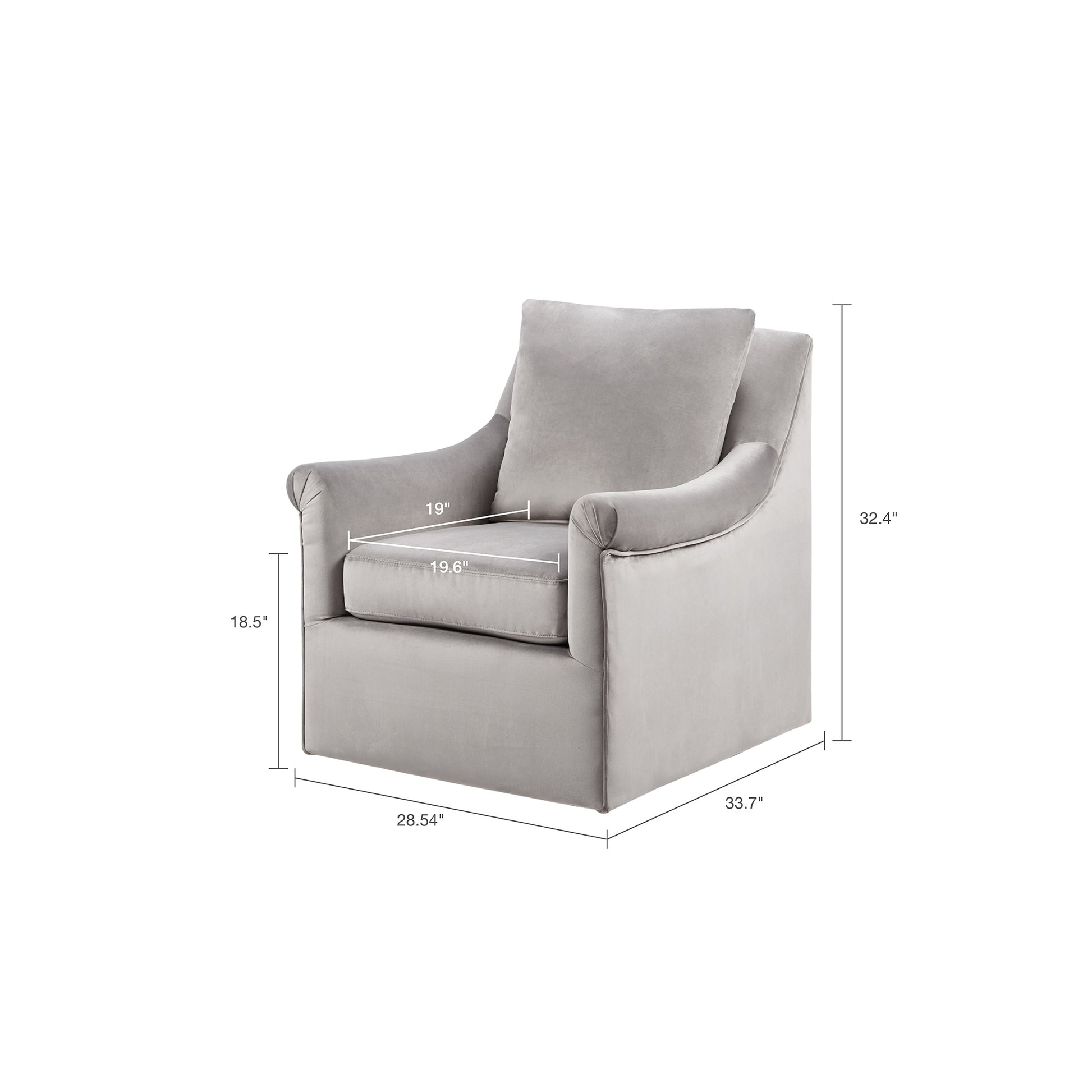 Deanna Swivel Chair Grey Solid Wood