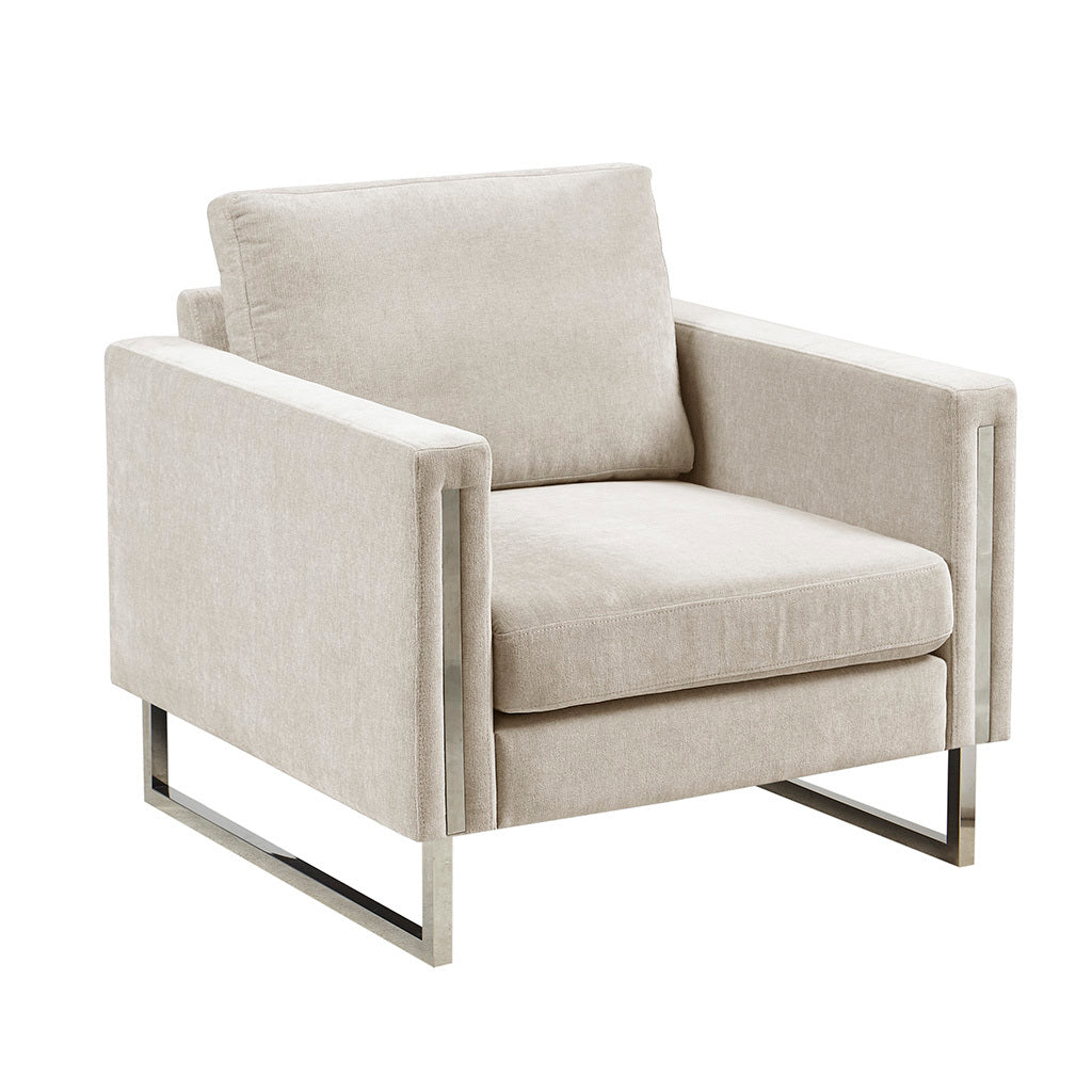 Accent Chair Ivory Polyester