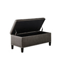 Tufted Top Soft Close Storage Bench Charcoal Polyester