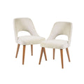 Dining Side Chair Set Of 2 Cream Polyester