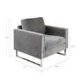 Accent Chair Grey Polyester